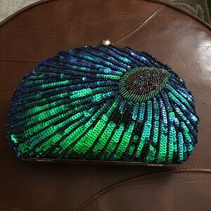 Elegant Sequin Clutch in Blue and Green